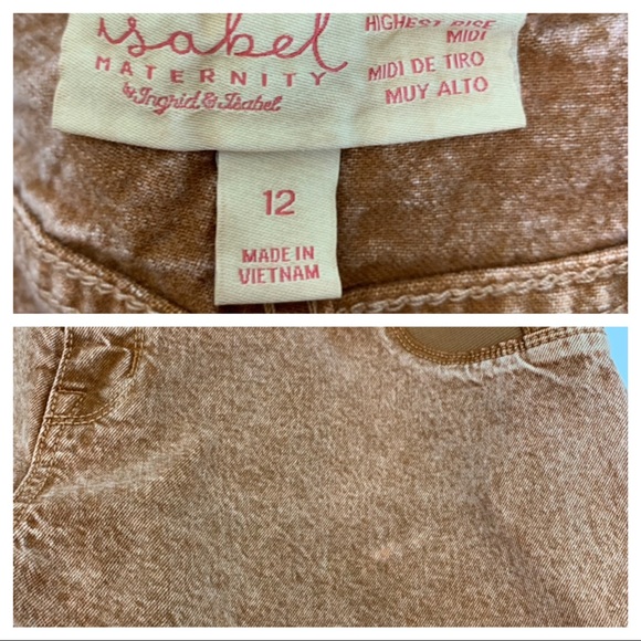 Isabel Maternity Acid Wash Carpenter Highest Rise Shorts Comfort Stretch New Nwt - Picture 11 of 12